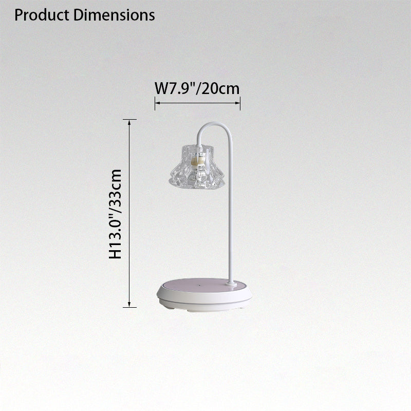 Diff Dimmable Touch Small Glass Table Lamp with Wireless Charger-DF8046