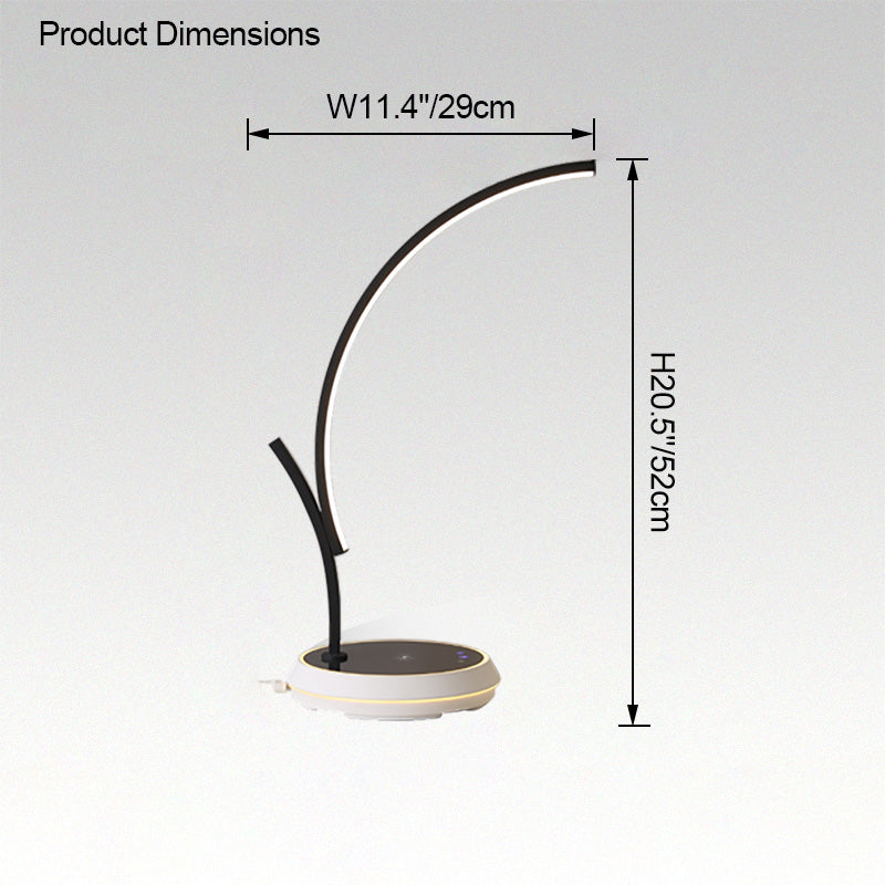 Diff Dimmable Touch Arc Desk Lamp with Wireless Charger-DF8041