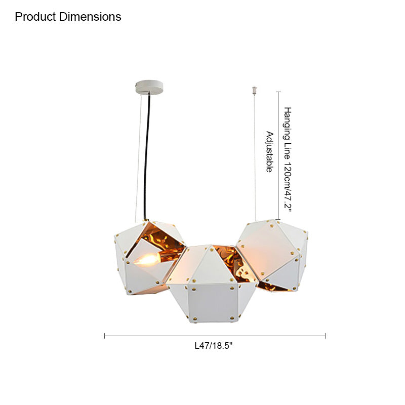 Diff Long Steel Sculptural Chandelier-DF2076
