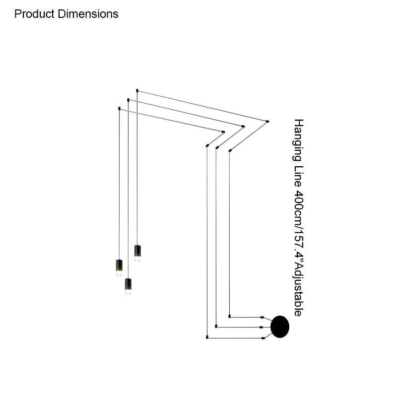 Diff Wire Off Center Chandelier-DF2107