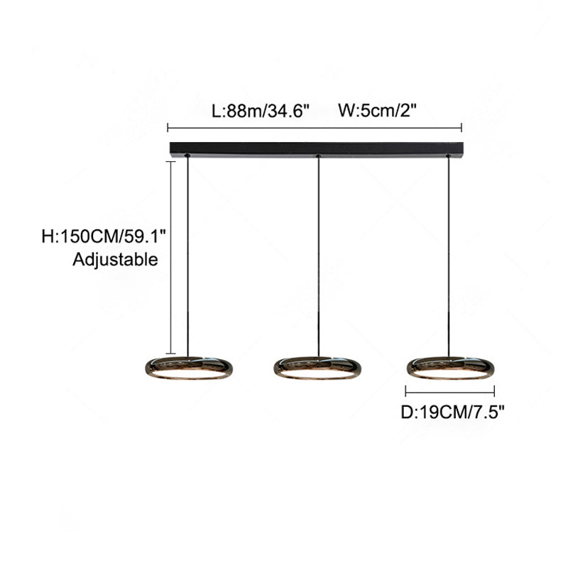 Diff 3 Light Disc Pendant Light-DF2015