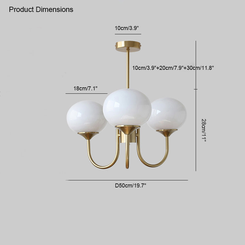 Diff Pink Glass Globe Arm Chandelier-DF2052