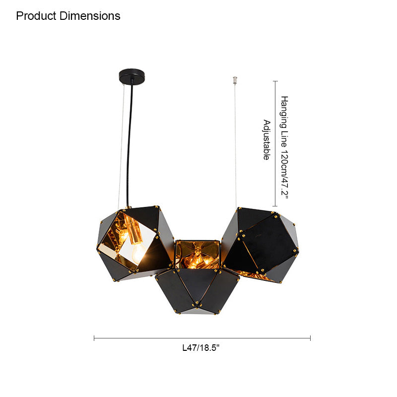 Diff Long Steel Sculptural Chandelier-DF2076