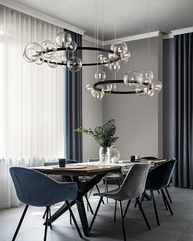 Diff Smoked Glass Bubble Circular Chandelier-DF2292