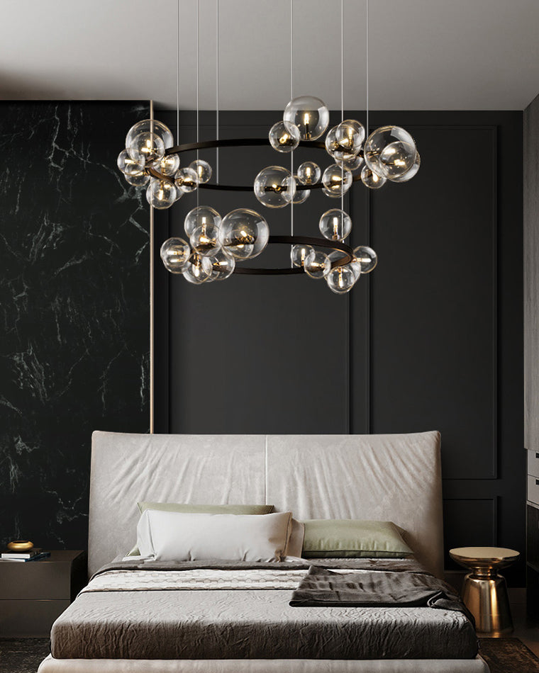 Diff Smoked Glass Bubble Circular Chandelier-DF2292