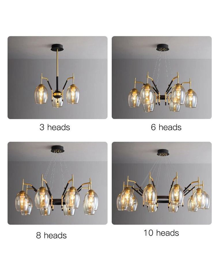 Diff Glass Bell Chandelier-DF2260