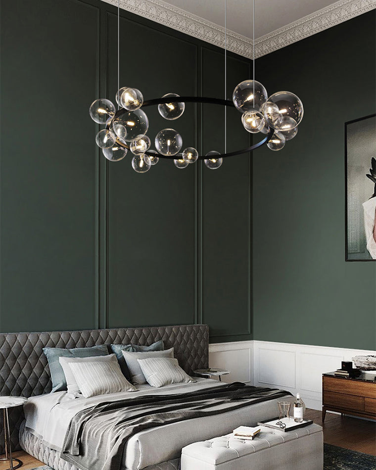 Diff Smoked Glass Bubble Circular Chandelier-DF2292