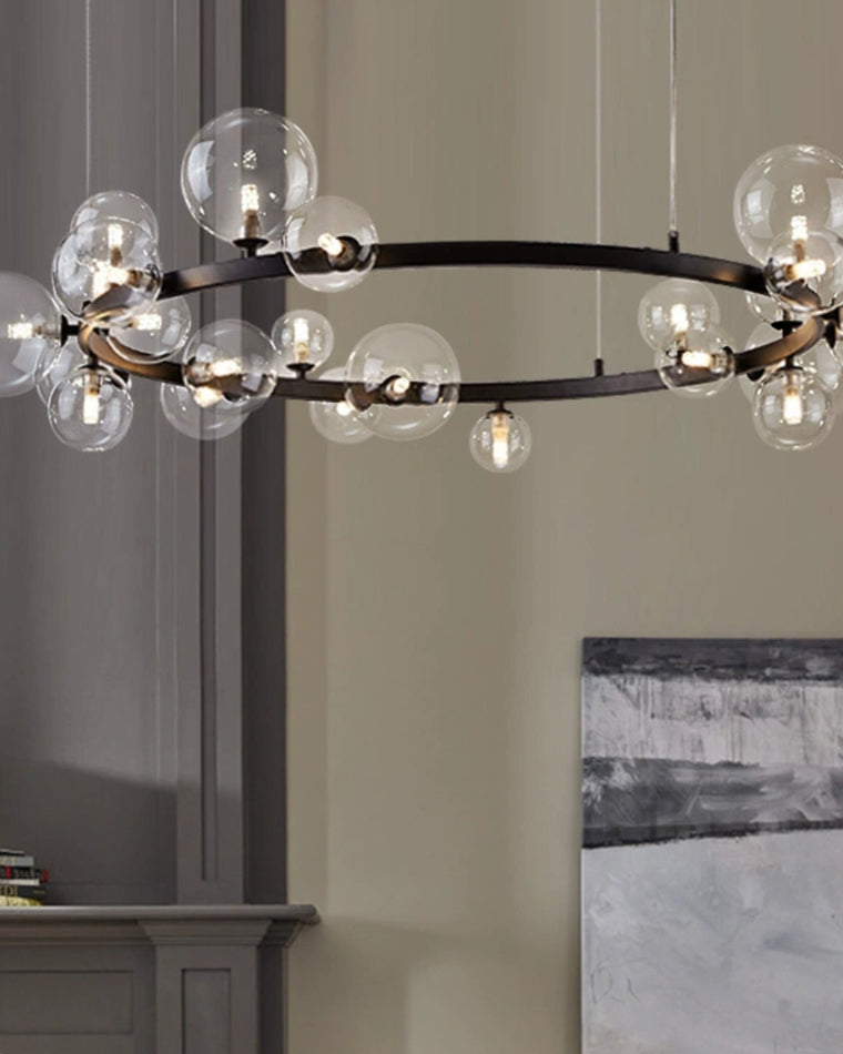 Diff Smoked Glass Bubble Circular Chandelier-DF2292