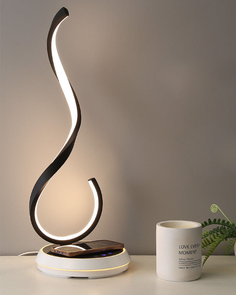 Diff Dimmable Infinity Sculptural Table Lamp with Wireless Charger-DF8043