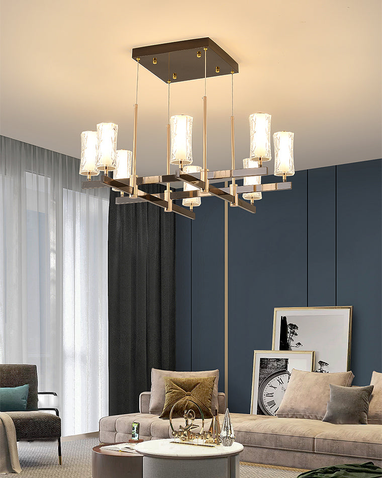 Diff Champagne Gold Acrylic Pillar Candle Chandelier-DF2276