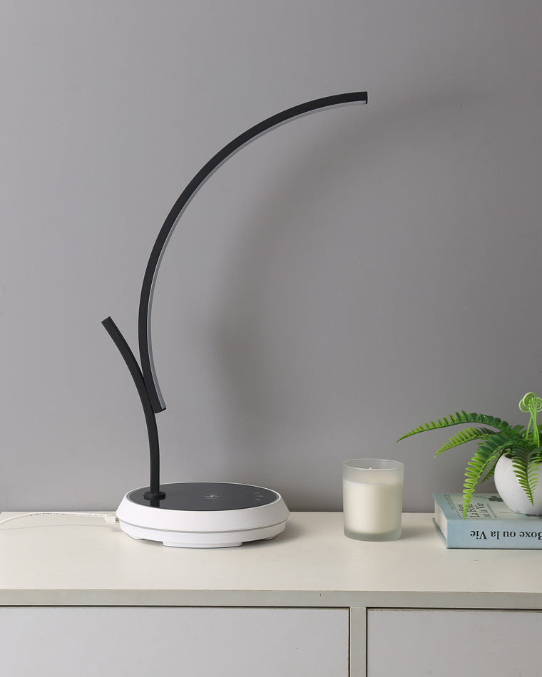 Diff Dimmable Touch Arc Desk Lamp with Wireless Charger-DF8041