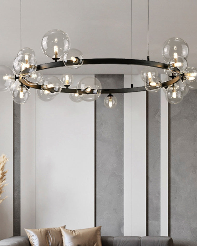 Diff Smoked Glass Bubble Circular Chandelier-DF2292