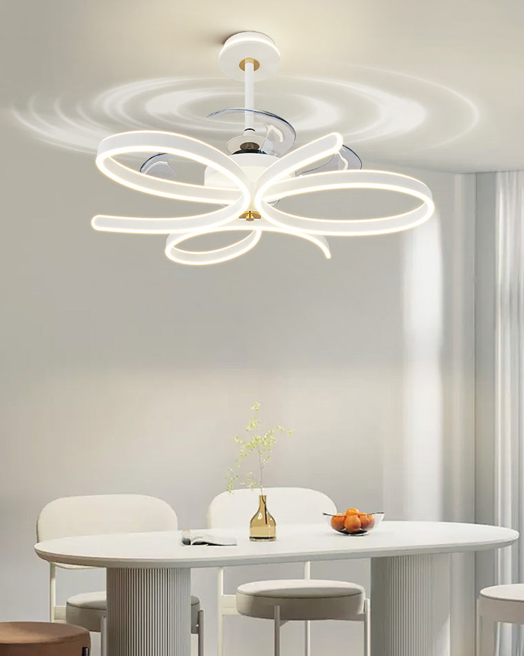 Diff 24" Remote Ceiling Fan Chandelier with Dimmable Bright Light-DF5043