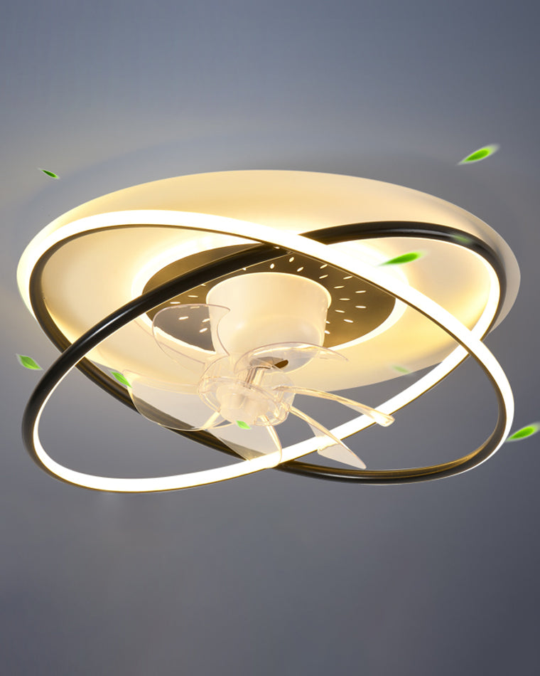 Diff Remote Oscillating Flush Mount Ceiling Fan with Dimmable Light-DF5064
