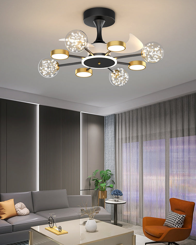Diff Invisible Ceiling Fan Chandelier with Remote-DF5046