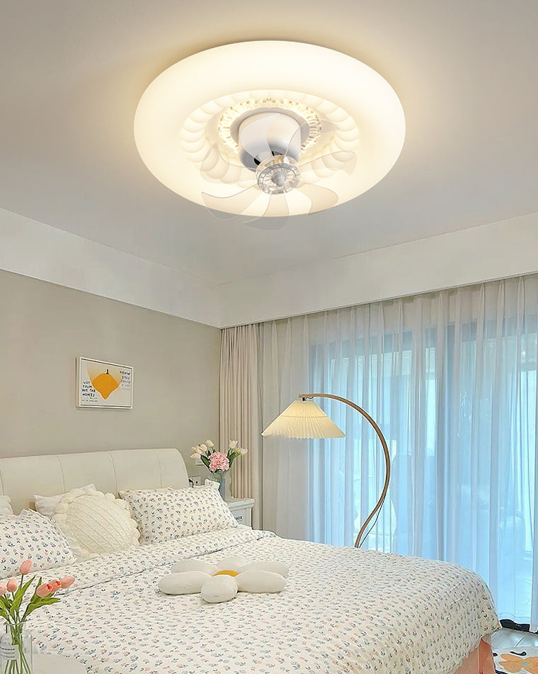 Diff Oscillating Small Low Profile Flush Mount Ceiling Fan with Remote-DF5062