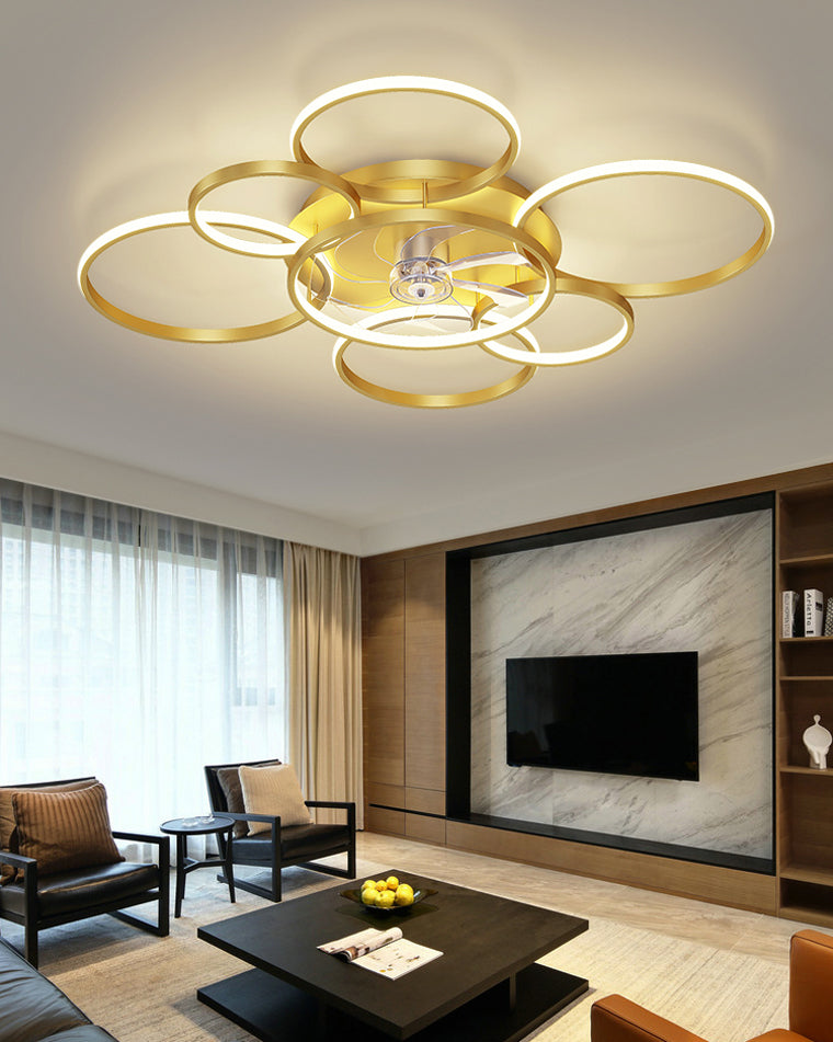 Diff Low Profile Ceiling Fan Chandelier with Remote-DF5050