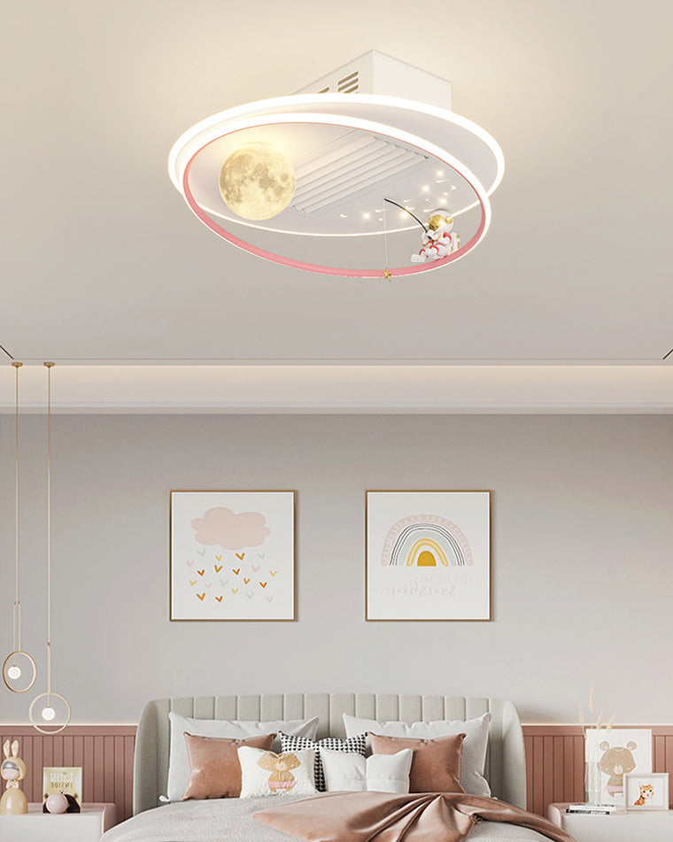 Diff Childish Low Profile Ceiling Fan with Dimmable Light-DF5056