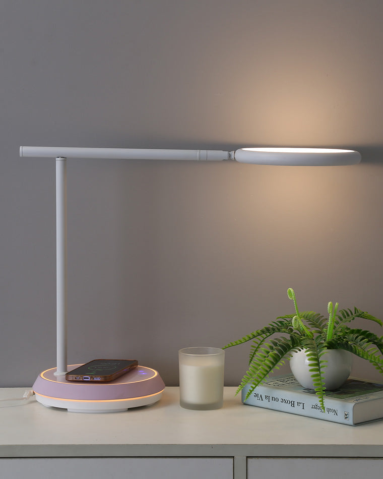 Diff Dimmable Touch Round Desk Lamp with Wireless Charger-DF8042