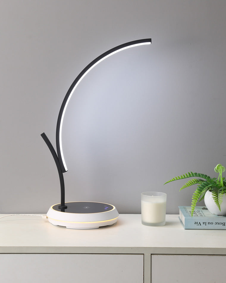 Diff Dimmable Touch Arc Desk Lamp with Wireless Charger-DF8041