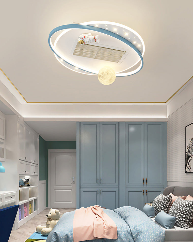 Diff Childish Low Profile Ceiling Fan with Dimmable Light-DF5056
