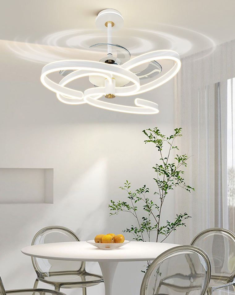 Diff 24" Remote Ceiling Fan Chandelier with Dimmable Bright Light-DF5043