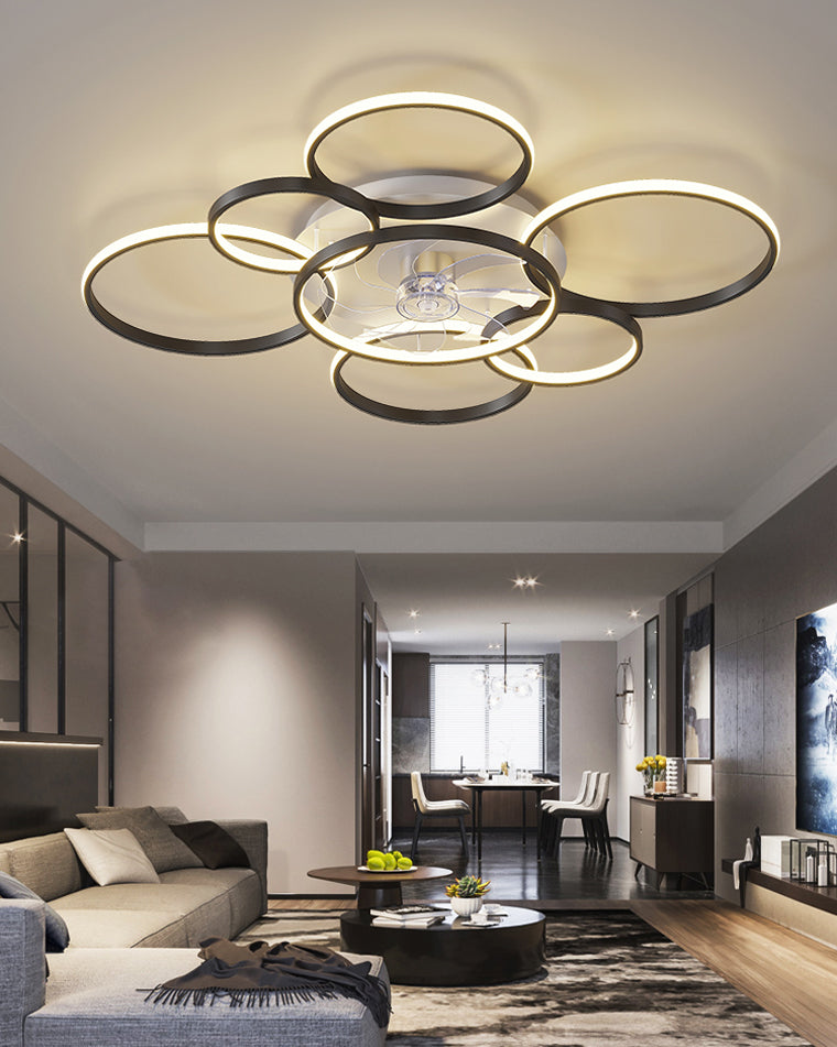 Diff Low Profile Ceiling Fan Chandelier with Remote-DF5050