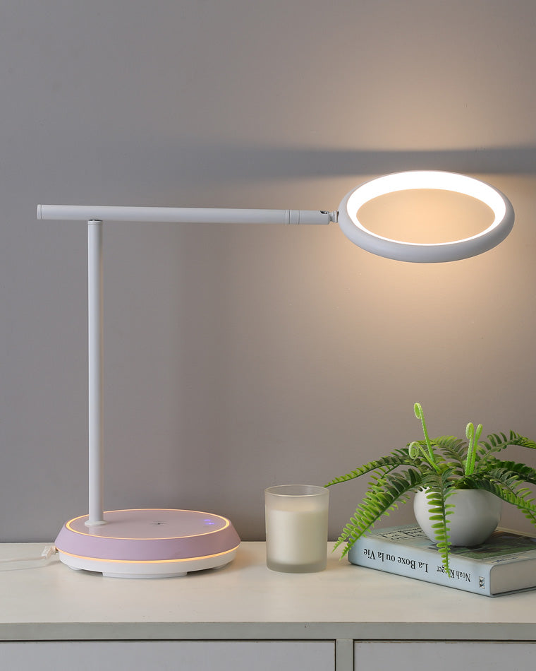 Diff Dimmable Touch Round Desk Lamp with Wireless Charger-DF8042