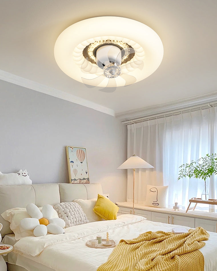 Diff Oscillating Small Low Profile Flush Mount Ceiling Fan with Remote-DF5062