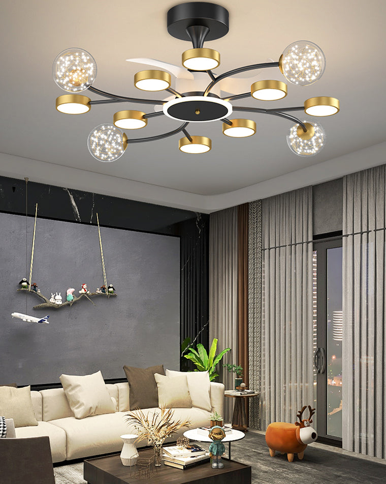 Diff Invisible Ceiling Fan Chandelier with Remote-DF5046