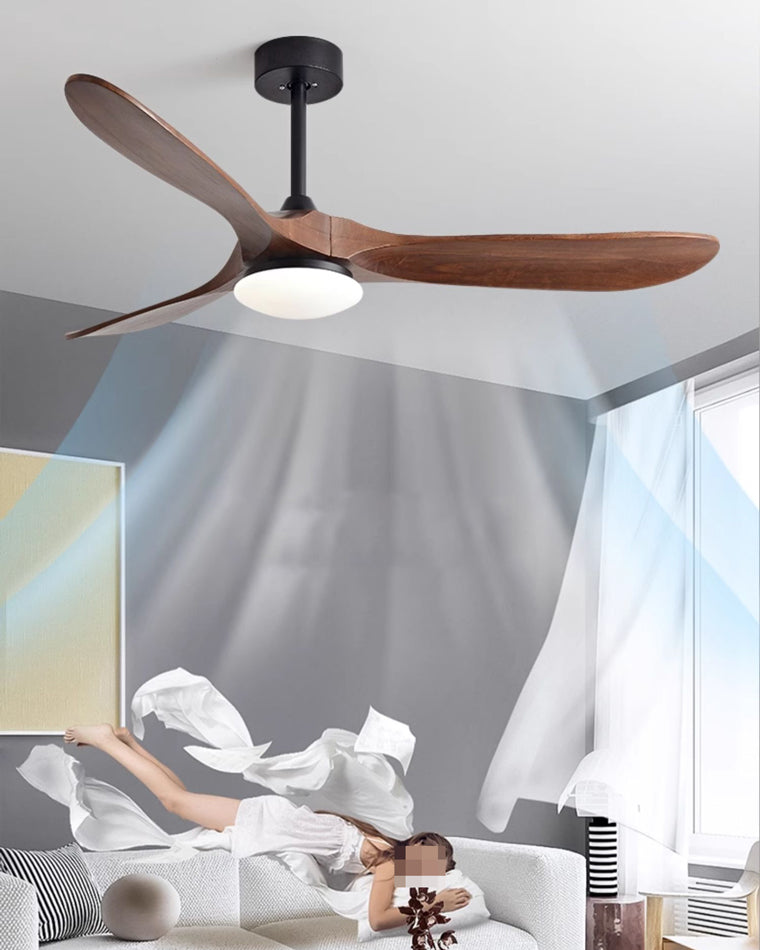 Diff 52" Propeller Wood Ceiling Fan with Dimmable Light-DF5008
