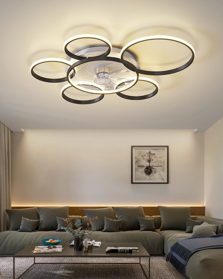 Diff Low Profile Ceiling Fan Chandelier with Remote-DF5050