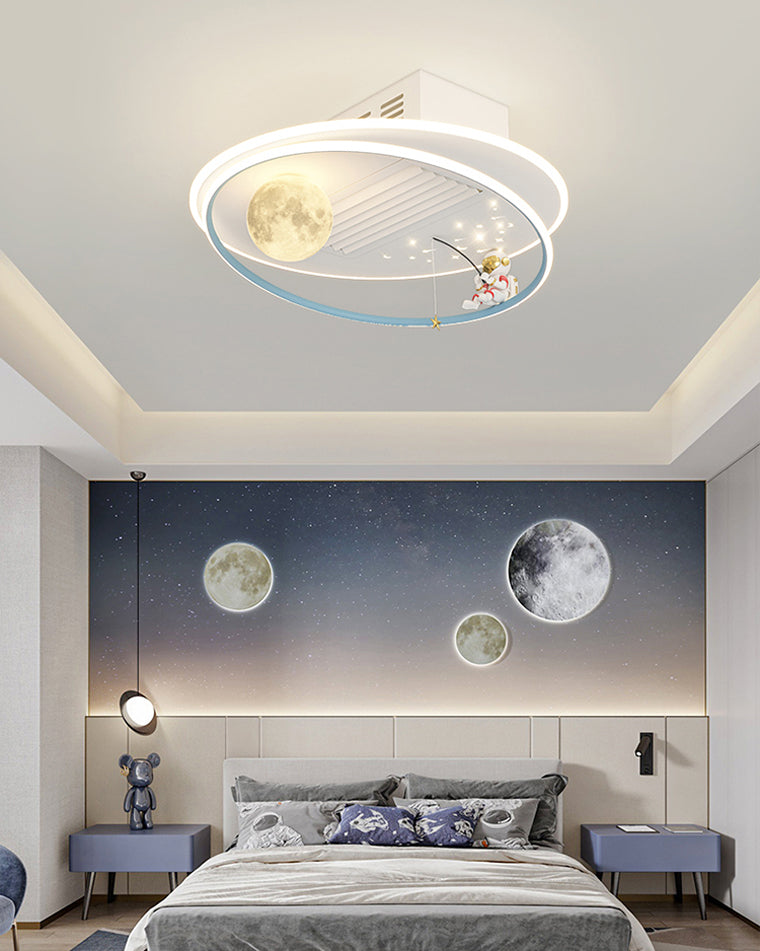 Diff Childish Low Profile Ceiling Fan with Dimmable Light-DF5056