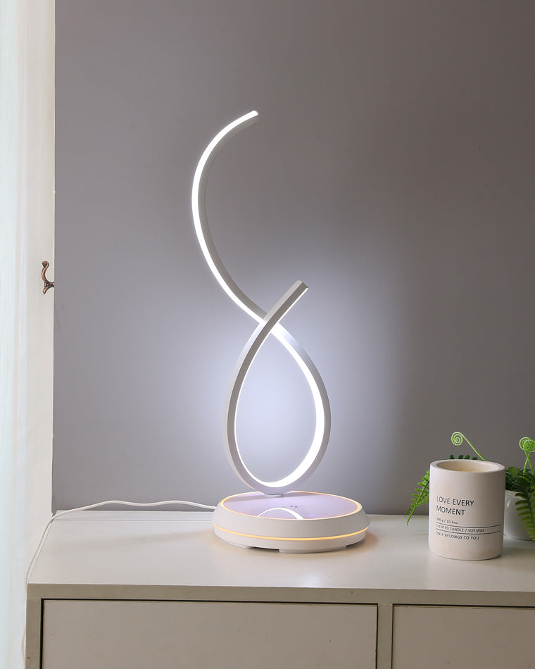 Diff Dimmable Infinity Sculptural Table Lamp with Wireless Charger-DF8043