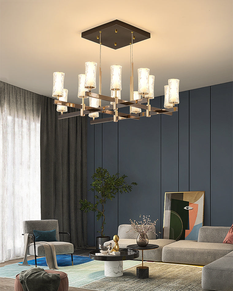 Diff Champagne Gold Acrylic Pillar Candle Chandelier-DF2276