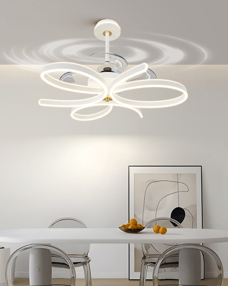 Diff 24" Remote Ceiling Fan Chandelier with Dimmable Bright Light-DF5043