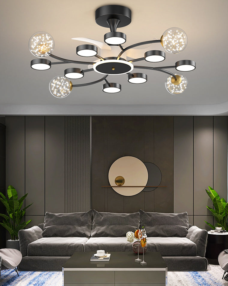 Diff Invisible Ceiling Fan Chandelier with Remote-DF5046