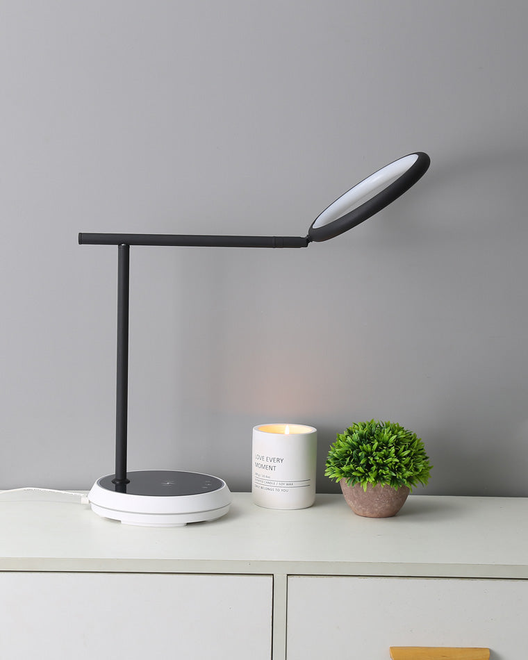 Diff Dimmable Touch Round Desk Lamp with Wireless Charger-DF8042