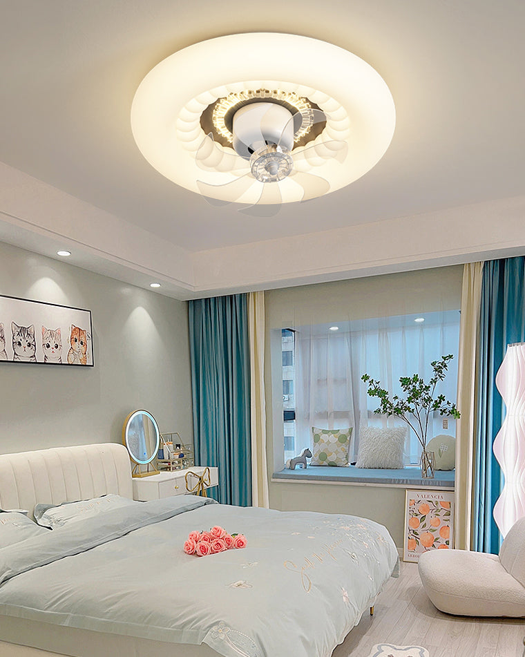 Diff Oscillating Small Low Profile Flush Mount Ceiling Fan with Remote-DF5062