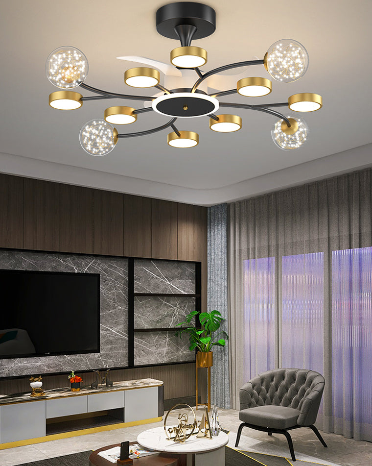 Diff Invisible Ceiling Fan Chandelier with Remote-DF5046