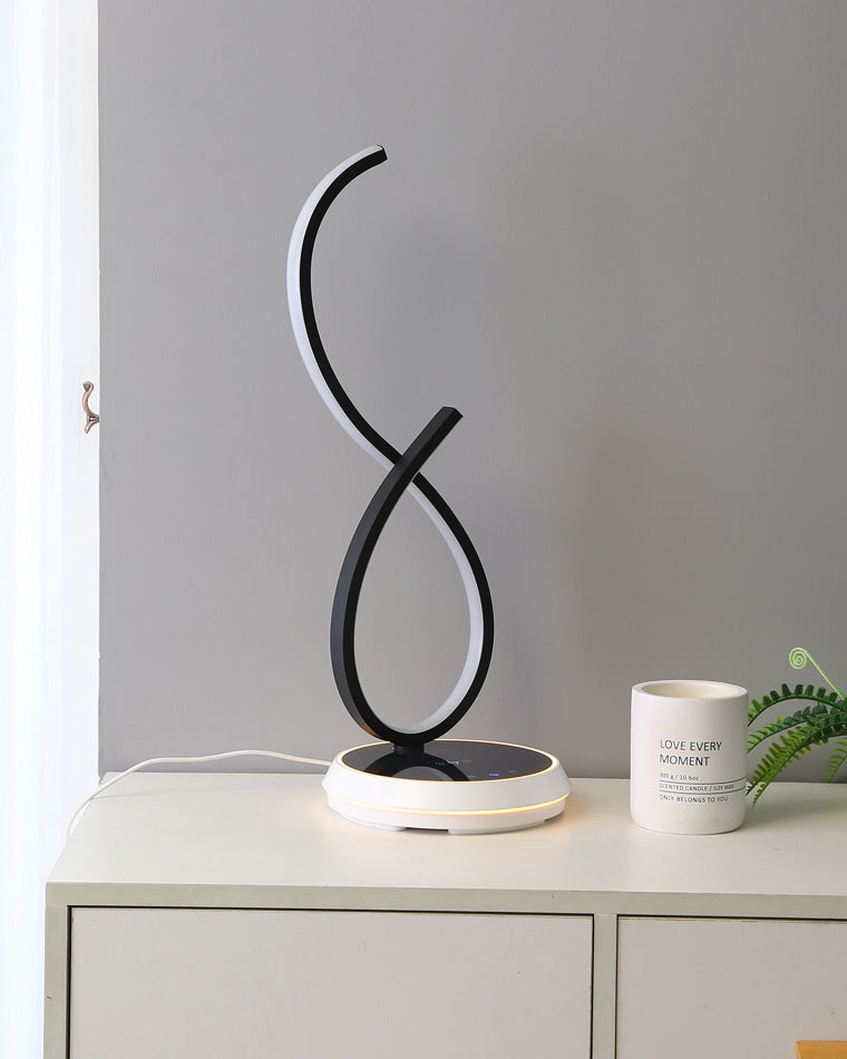 Diff Dimmable Infinity Sculptural Table Lamp with Wireless Charger-DF8043