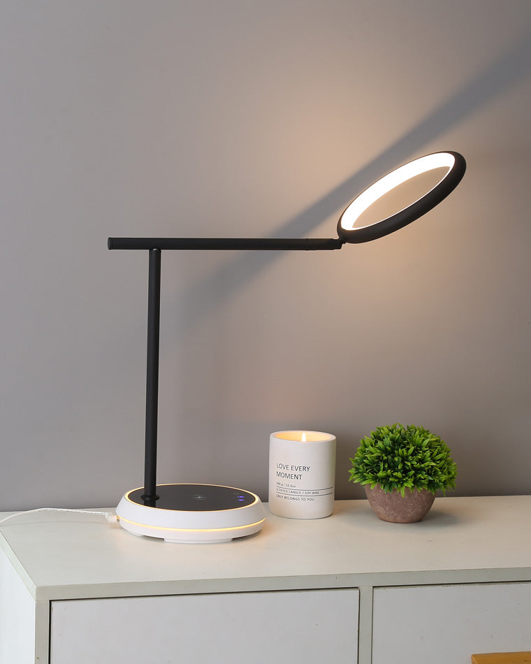 Diff Dimmable Touch Round Desk Lamp with Wireless Charger-DF8042