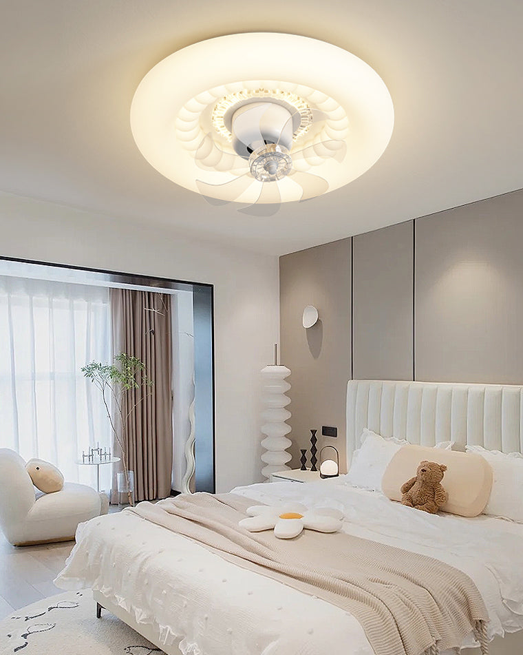 Diff Oscillating Small Low Profile Flush Mount Ceiling Fan with Remote-DF5062