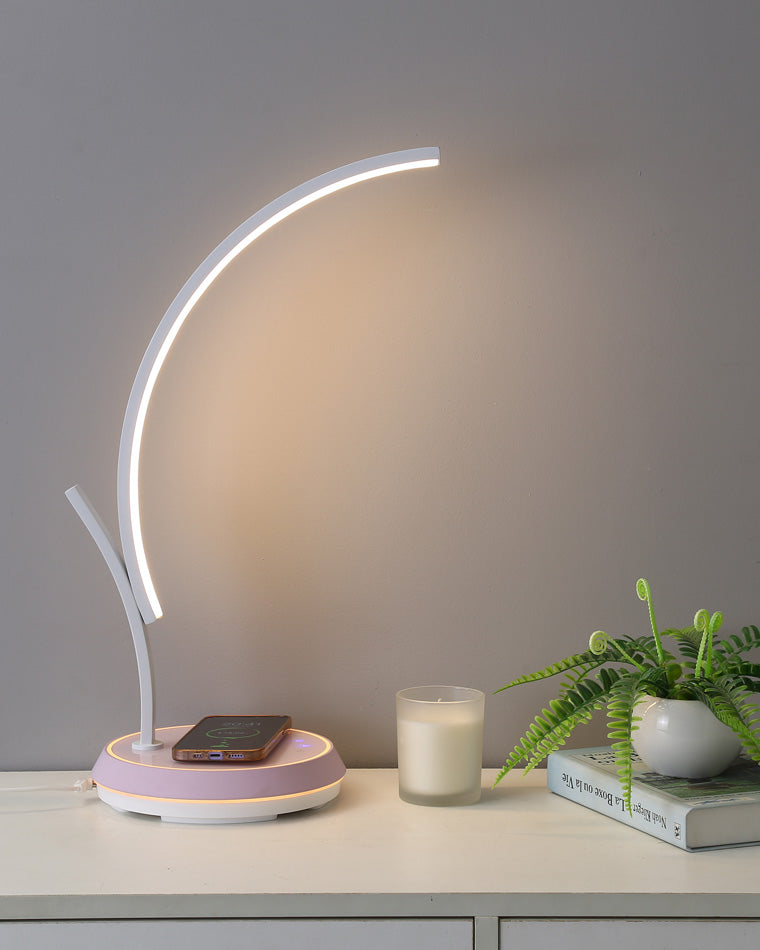 Diff Dimmable Touch Arc Desk Lamp with Wireless Charger-DF8041
