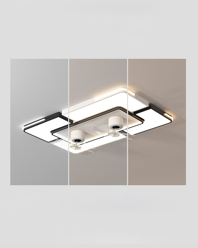 Diff Low Profile Flush Mount Ceiling Fan with Dimmable Light-DF5061