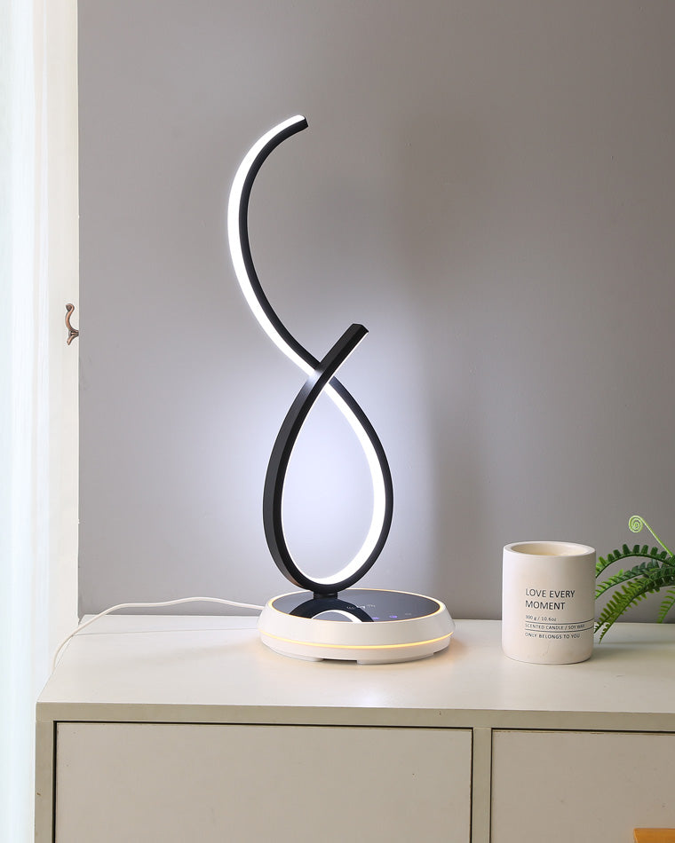 Diff Dimmable Infinity Sculptural Table Lamp with Wireless Charger-DF8043