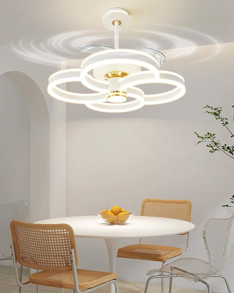 Diff 24" Remote Ceiling Fan Chandelier with Dimmable Bright Light-DF5043