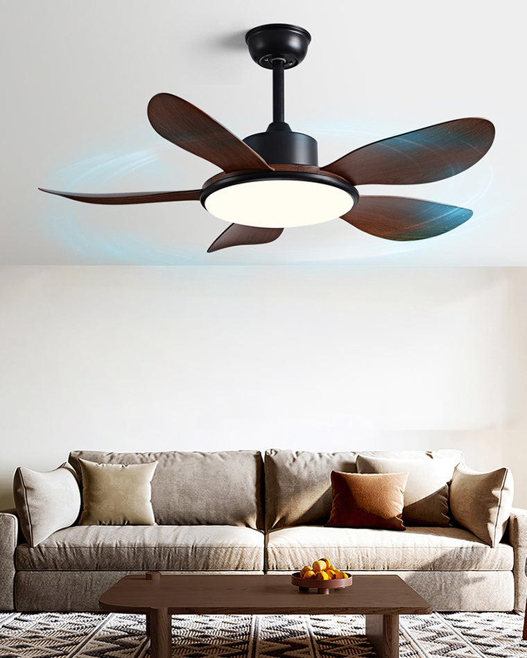 Diff 42" Wood Grain Ceiling Fan with Dimmable Light-DF5003