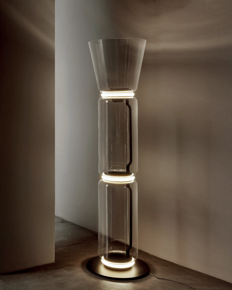 Diff Glass Column Torchiere Floor Lamp-DF7018