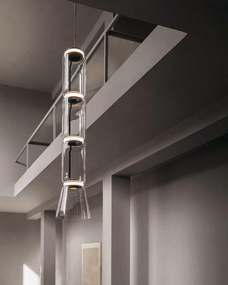 Diff Glass Column Torchiere Floor Lamp-DF7018